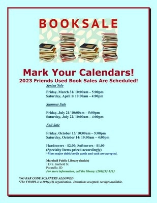 Friends of Marshall Public Library Summer Book Sale - Idaho State Journal  Events