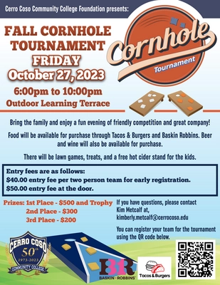 Daily Independent Events - RIDG and the Cerro Coso Community College  "Spooktacular" Cornhole Tournament Fundraiser