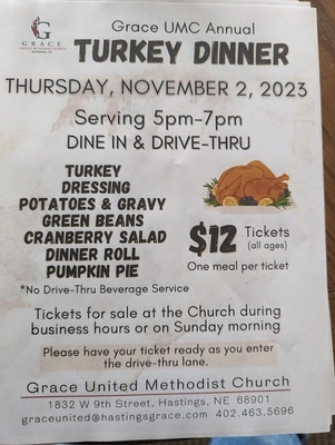 Grace United Methodist Church Annual Turkey Dinner - Evvnt Events