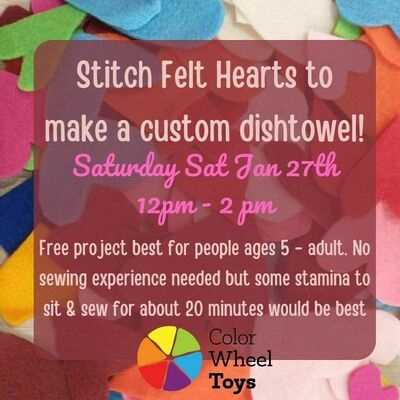 The Albuquerque Journal Events - Stitch a Felt Heart Dishtowel