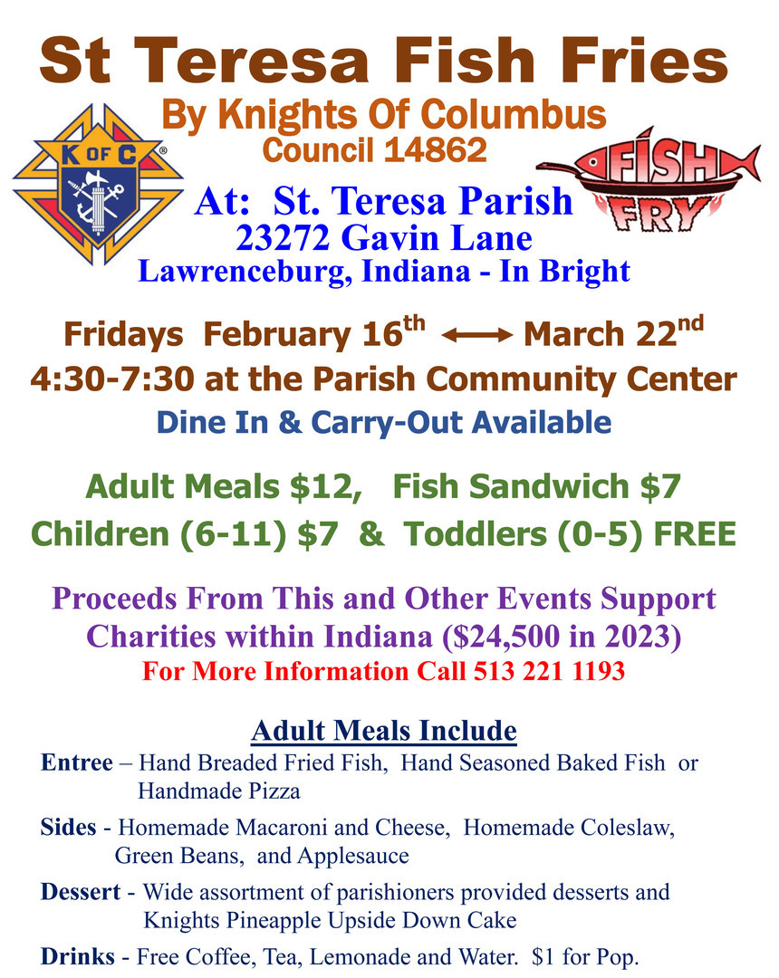 Fish Fry - St Teresa KofC Lawrenceburg Indiana