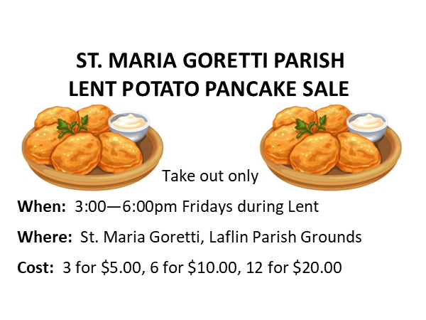 Lent Potato Pancake Sale