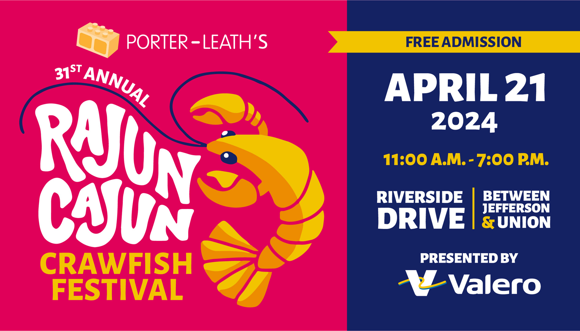 31st Annual Rajun Cajun Crawfish Festival benefiting Porter-Leath