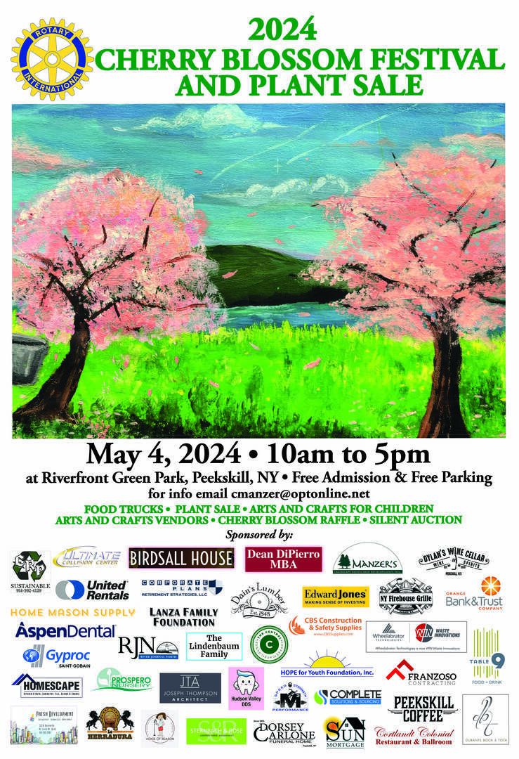 Peekskill Rotary 7th Annual Cherry Blossom Festival & Plant Sale - May 4 - Peekskill Rotary 7th Annual Cherry Blossom Festival & Plant Sale - May 4