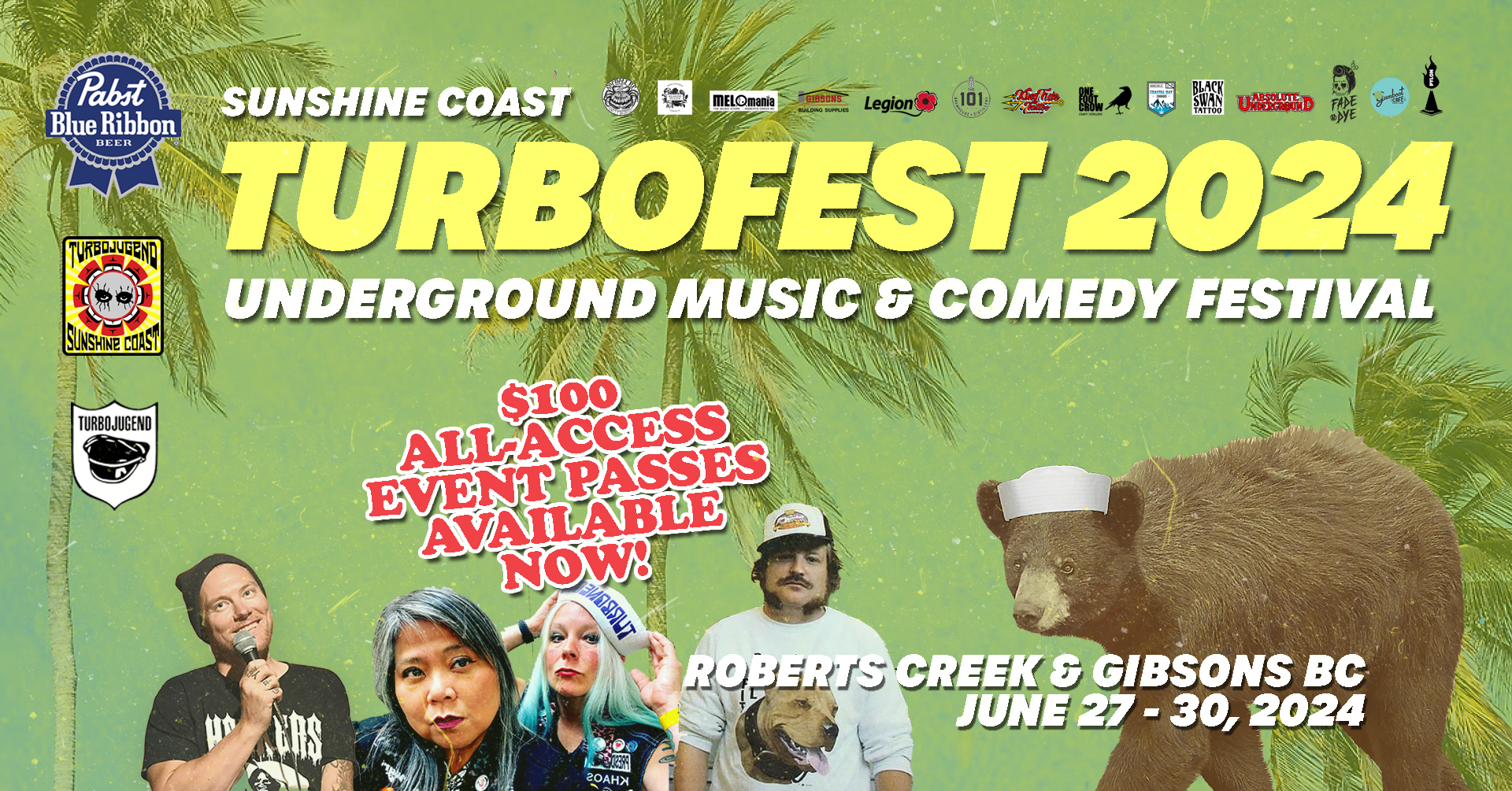 SUNSHINE COAST TURBOFEST 2024 - UNDERGROUND MUSIC AND COMEDY FESTIVAL - SUNSHINE COAST TURBOFEST 2024 - UNDERGROUND MUSIC AND COMEDY FESTIVAL