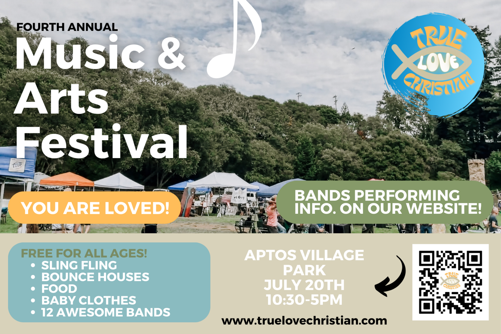 True Love Christian Music & Art Festival July 20th 10:30 - 5:00 Aptos Village Park in Redwoods - True Love Christian Music & Art Festival July 20th 10:30 - 5:00 Aptos Village Park in Redwoods