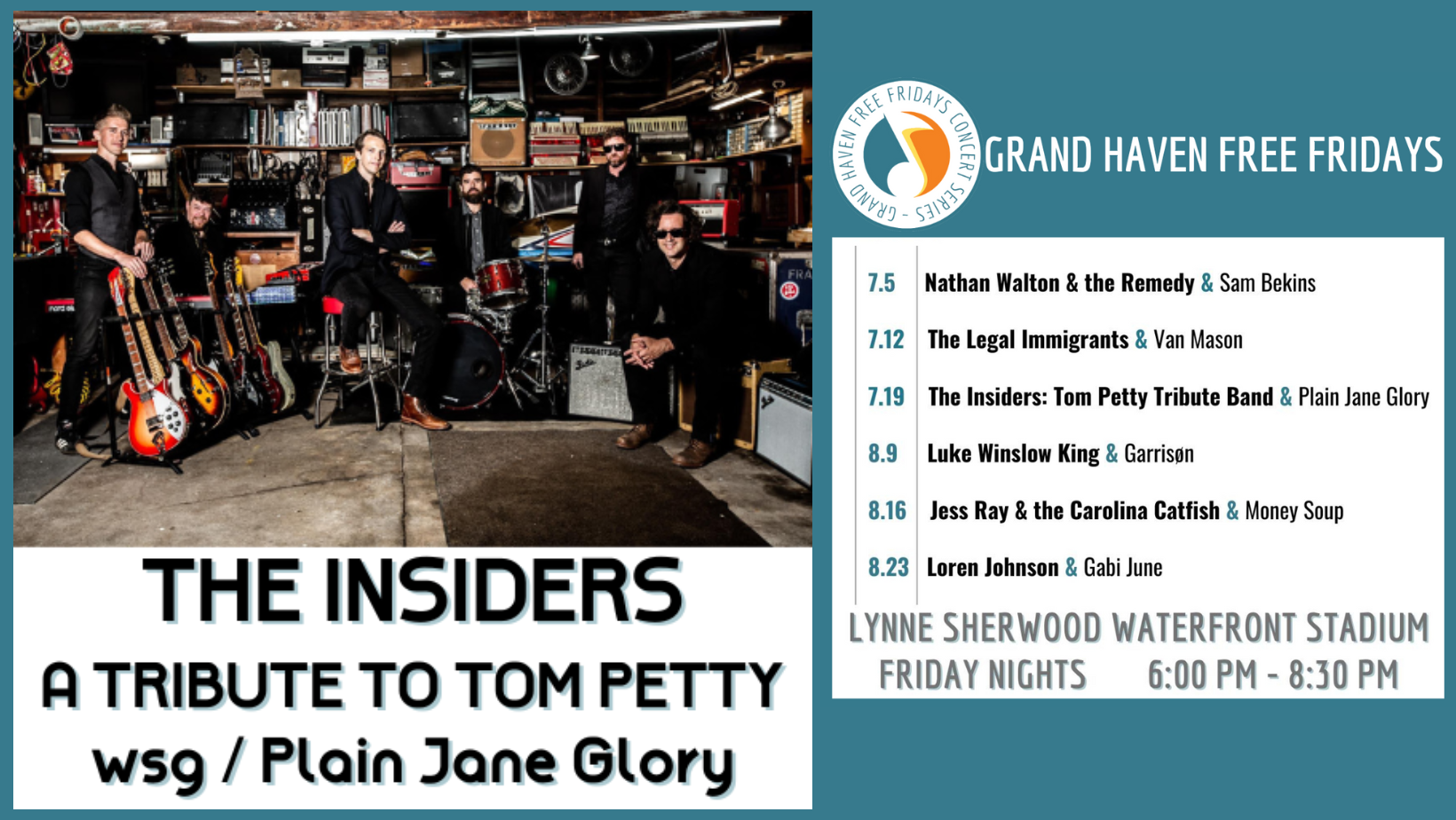 GRAND HAVEN FREE FRIDAYS PRESENT: THE INSIDERS: A TOM PETTY TRIBUTE WITH : PLAIN JANE GLORY