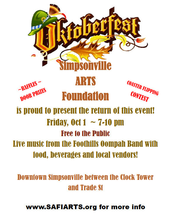 Oktoberfest - Friday, Oct 1 - downtown Simpsonville @ The Clock Tower - PROST! - Oktoberfest - Friday, Oct 1 - downtown Simpsonville @ The Clock Tower - PROST!